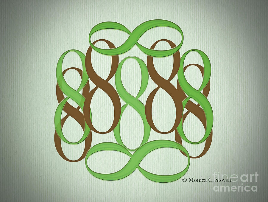 Green and Brown 8s Digital Art by Monica C Stovall