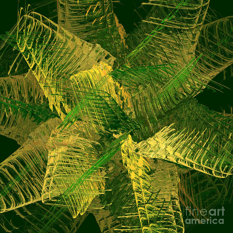 Green and gold abstract Digital Art by Gaspar Avila