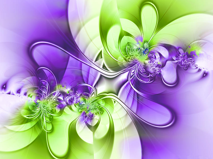 Green and Purple Digital Art by Lena Auxier