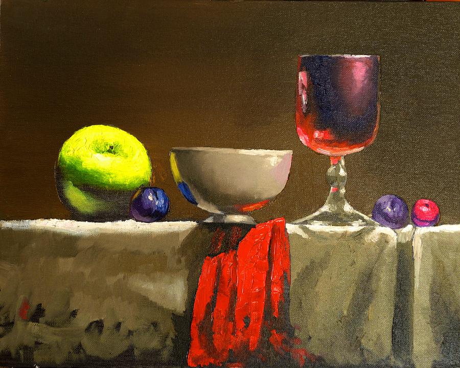 Apple Painting - Green and Red by Anatoli Razenberg