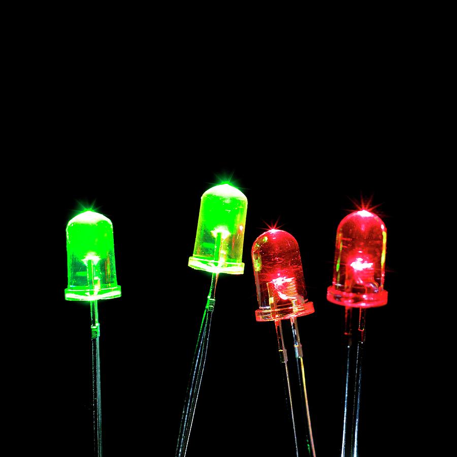 Green And Red Leds Photograph by Science Photo Library