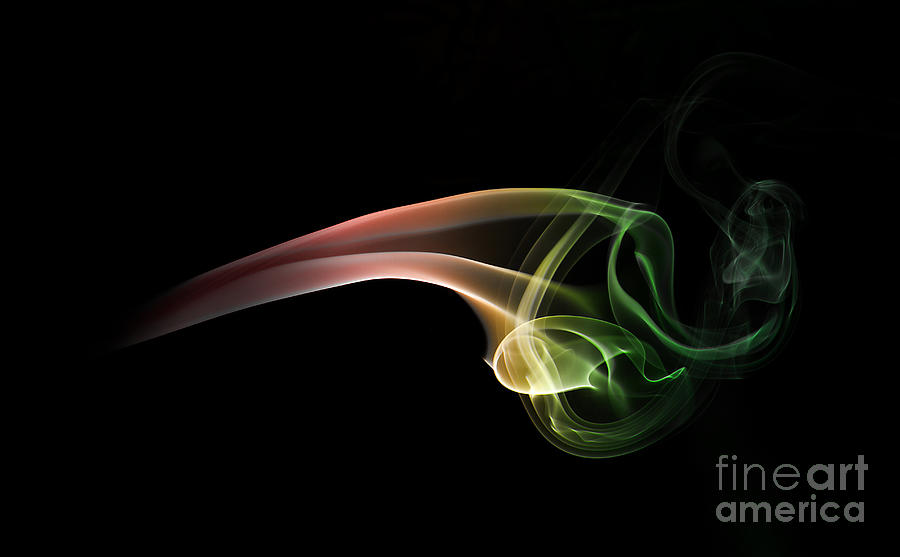Green and red smoke abstract Photograph by Jaroslaw Blaminsky