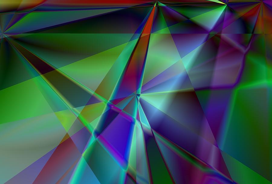 Green And Violet In A Dynamic Light Dialogue Digital Art by Art Di