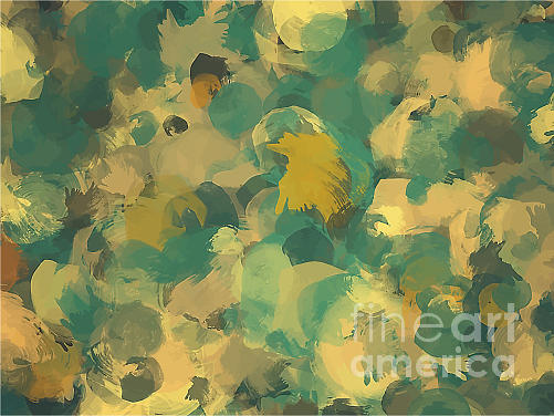 Drop Digital Art - Green And Yellow Round Brush Strokes by Shekaka Drop Digital Art - Green And Yellow Round Brush Strokes by Shekaka