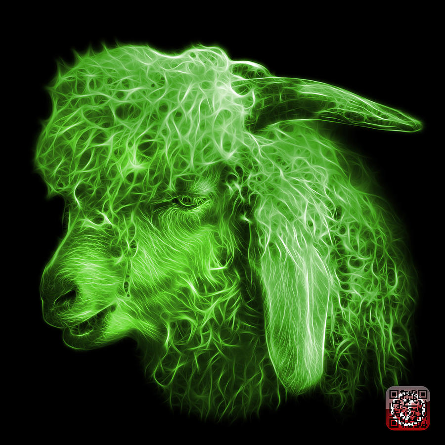 Green Angora Goat - 0073 F Digital Art by James Ahn