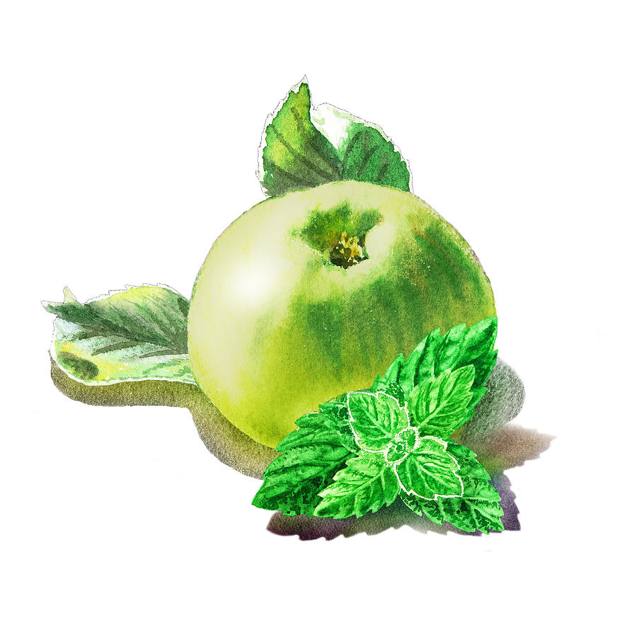 Green Apple And Mint Happy Union Painting by Irina Sztukowski