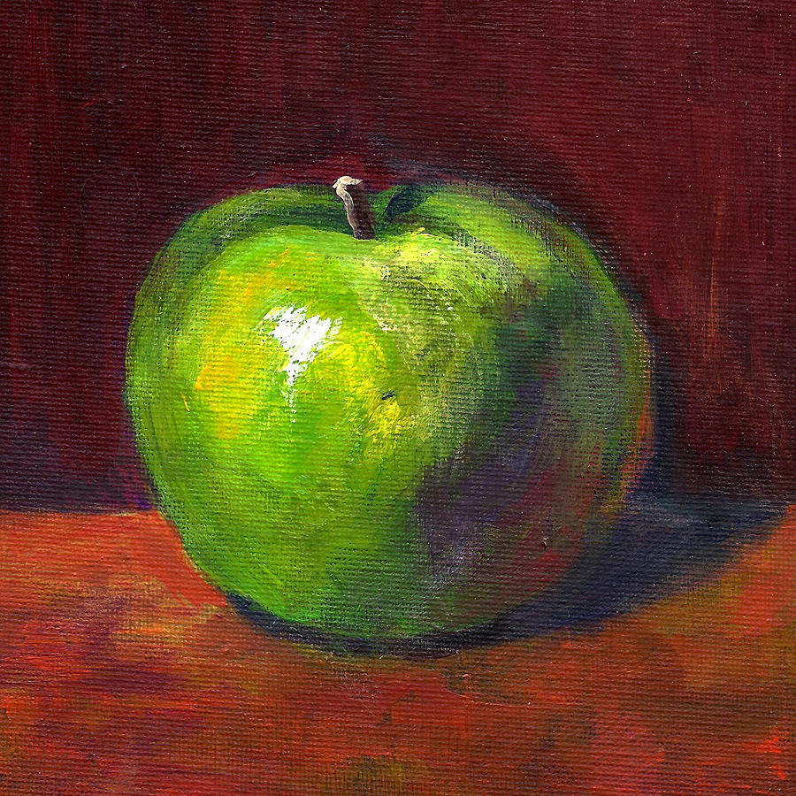 Green Apple Painting by Maxim Komissarchik
