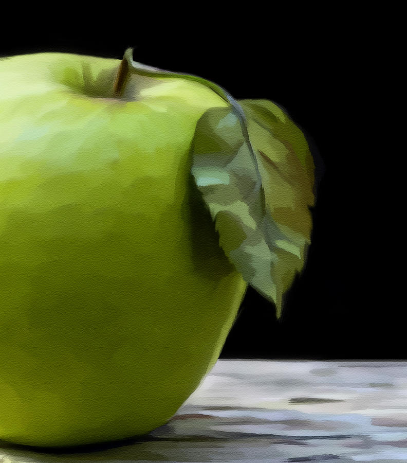 Green Apple Digital Art by Nina Bradica