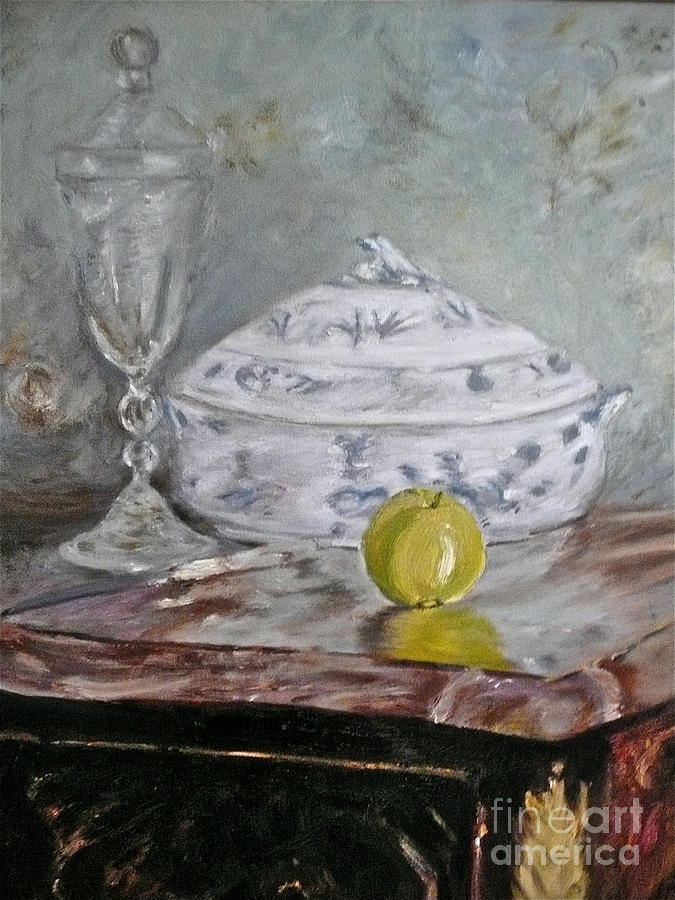 Green Apple Still Life Painting by Amy Fearn