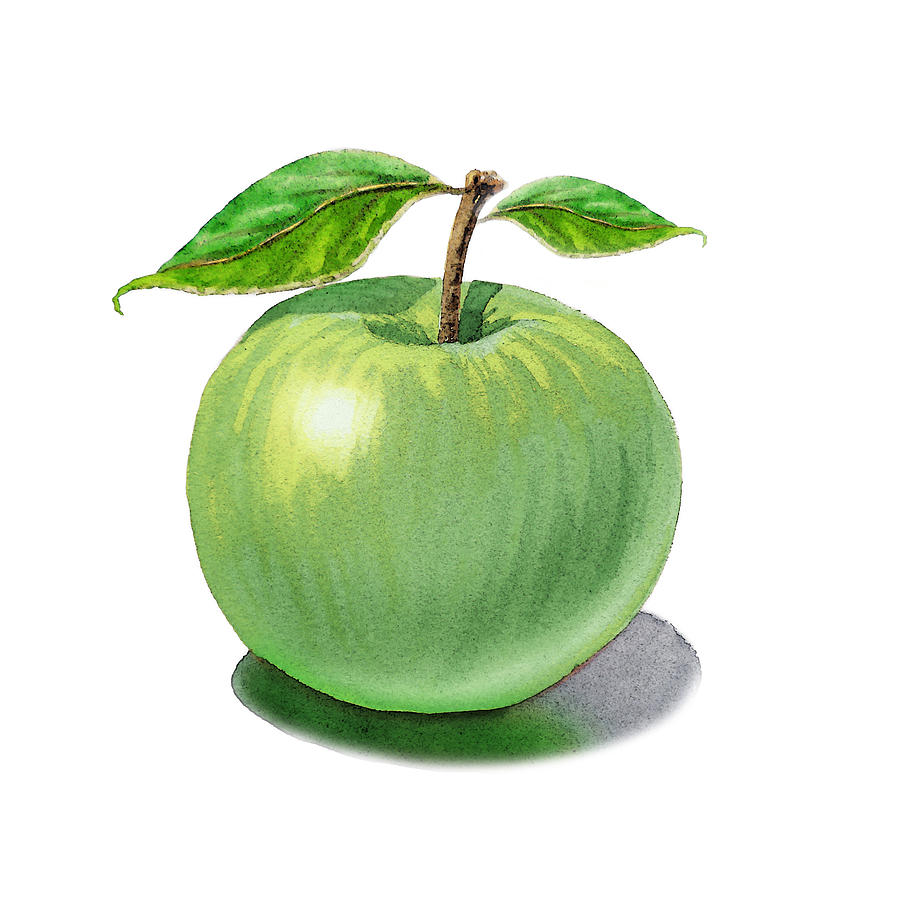 Green Apple Still Life Painting by Irina Sztukowski