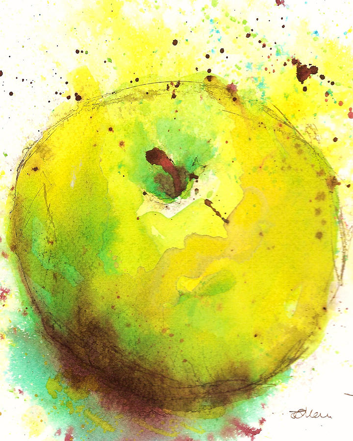 Green Apple Painting by Tracy-Ann Marrison