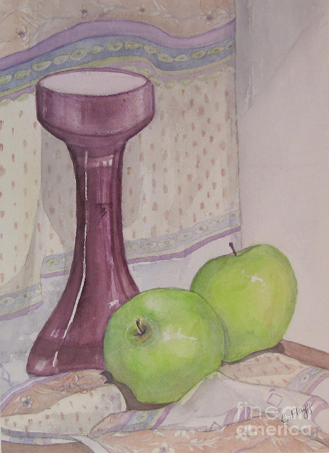 Green Apples Painting by Carol Flagg
