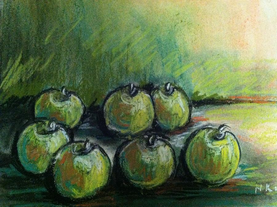 Green Apples Painting by Hae Kim