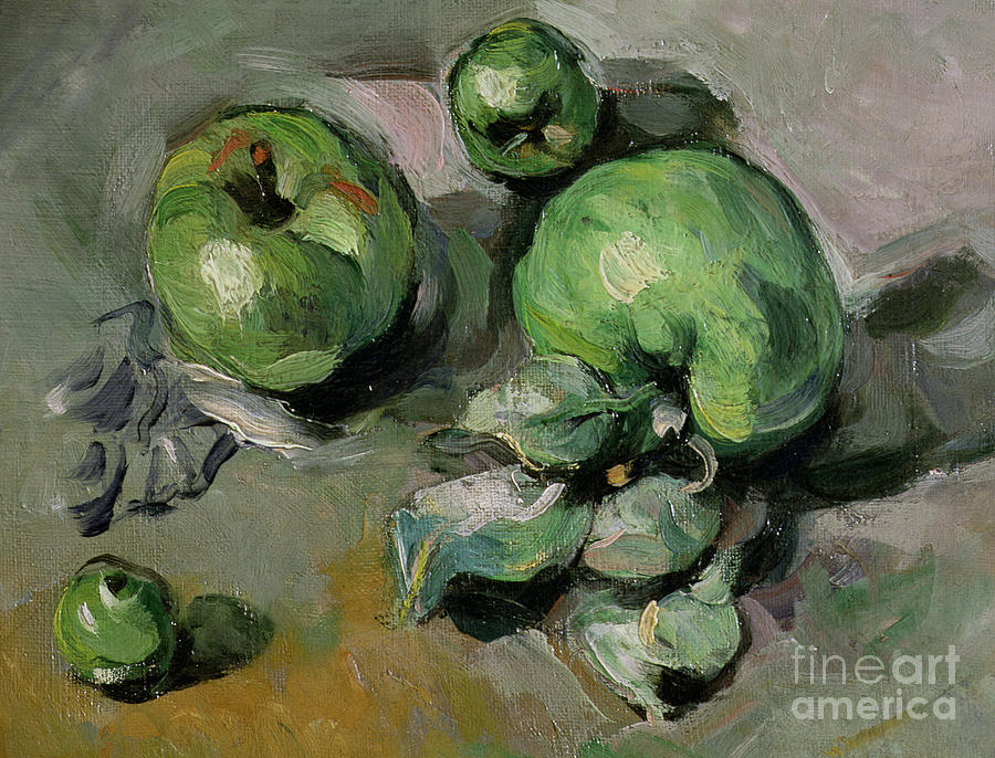 Paul Cezanne Painting - Green Apples by Paul Cezanne