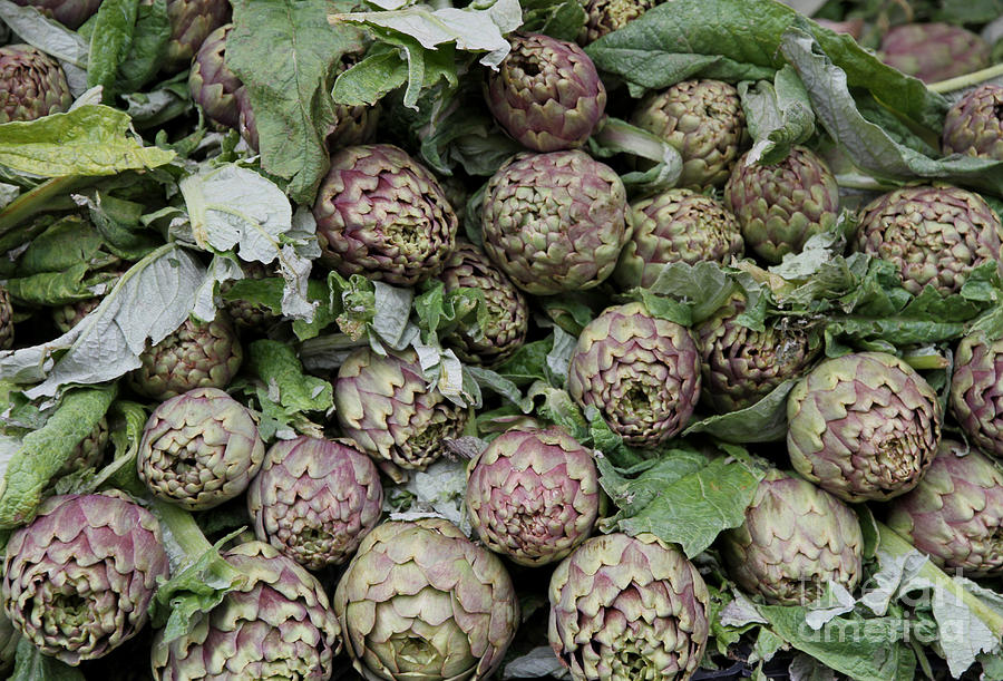 Artichoke Photograph - Green artichokes for sale at vegetable market 2 by Fed Cand
