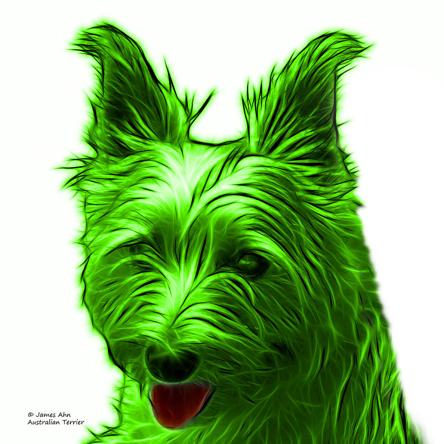 Green Australian Terrier Pop Art - 6500 FS Digital Art by James Ahn