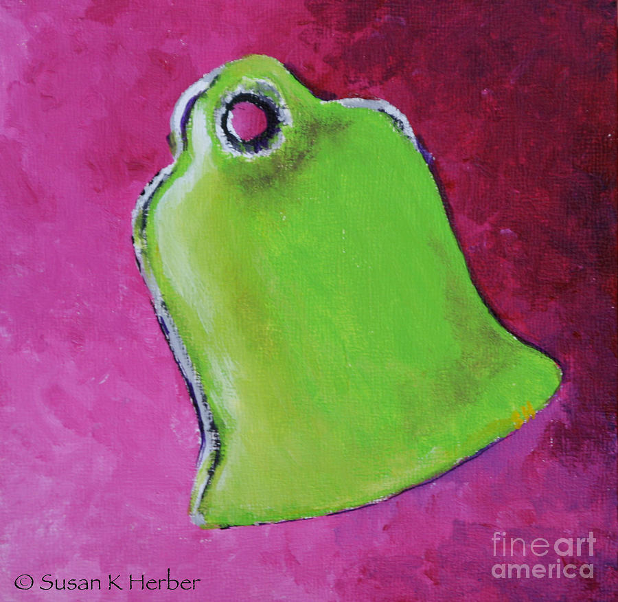 Green Bell Painting by Susan Herber