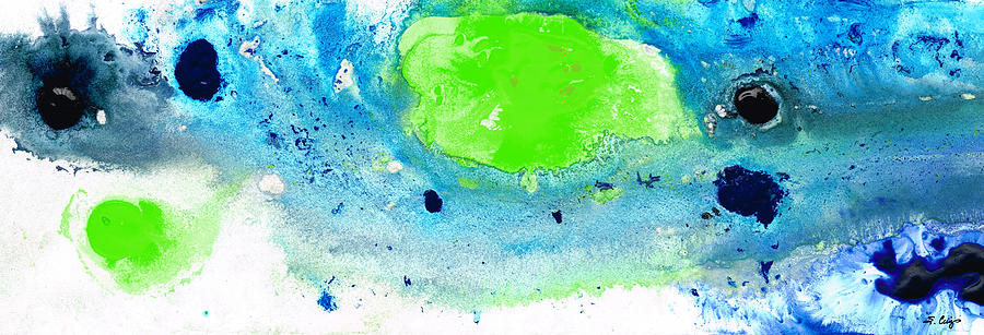 Abstract Painting - Green Blue Art - Making Waves - By Sharon Cummings by Sharon Cummings