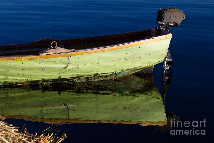 Green boat Photograph by Dan Hartford