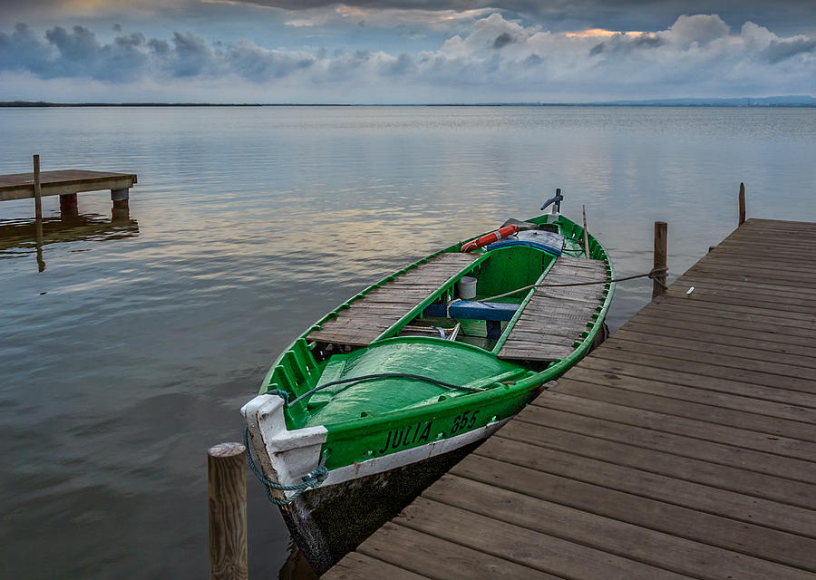 Landscape Photograph - Green Boat. by Juan Carlos Ferro Duque