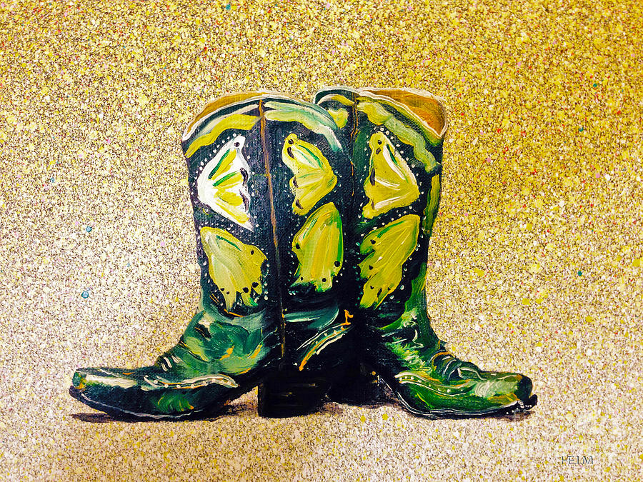Green Boots Painting by Mayhem Mediums