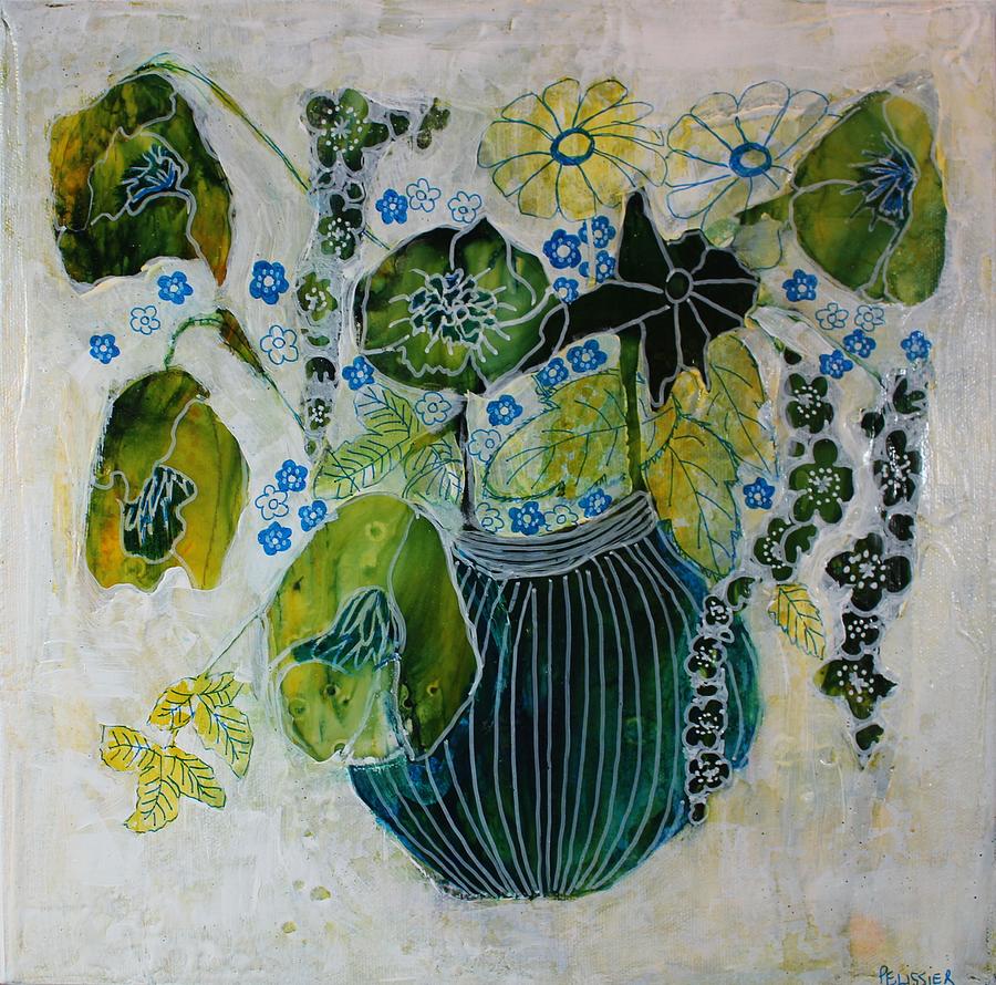 Pattern Painting - Green bouquet by Sandrine Pelissier