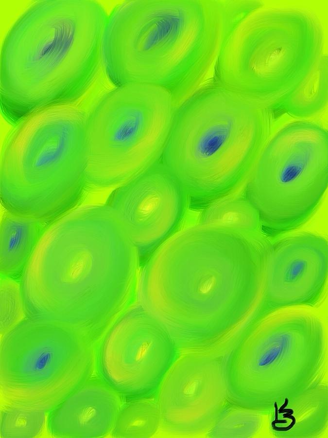 Green Bubbles Digital Art by Karen Buford