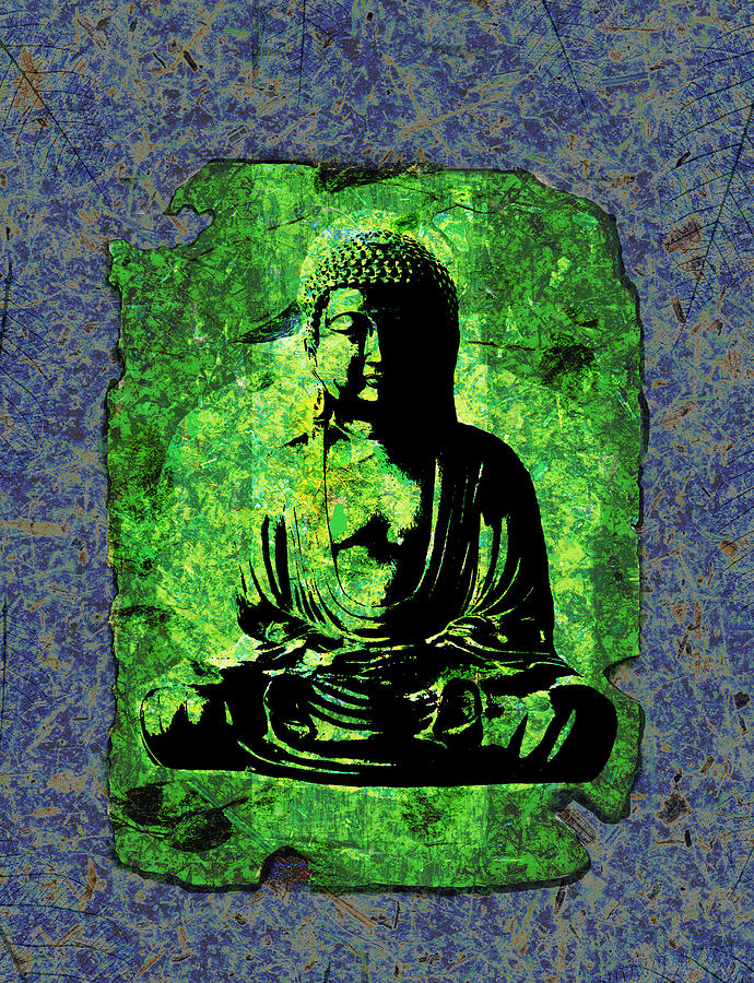Green Buddha Mixed Media by Peter Cutler