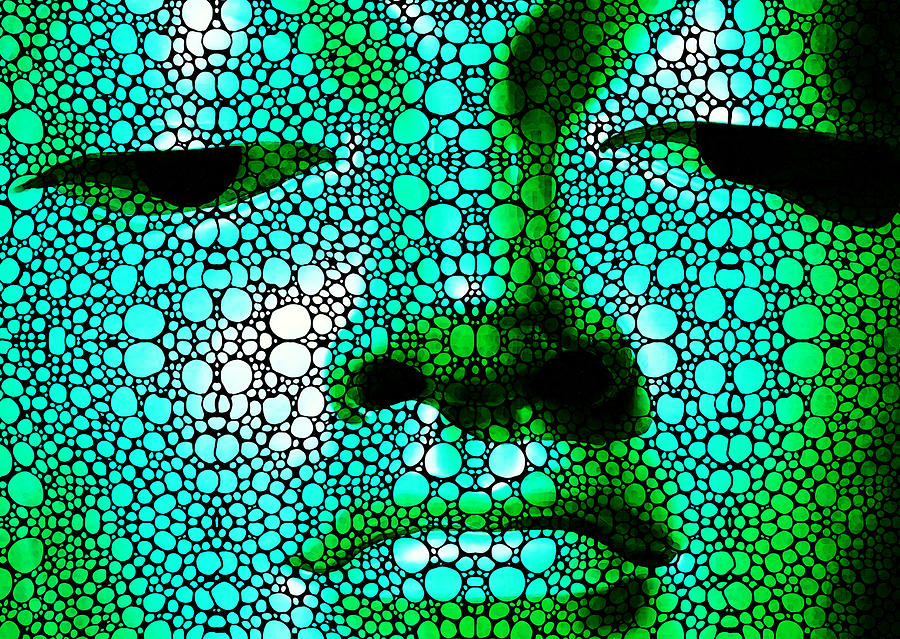 Buddha Painting - Green Buddha - Stone Rockd Art By Sharon Cummings by Sharon Cummings Buddha Painting - Green Buddha - Stone Rockd Art By Sharon Cummings by Sharon Cummings