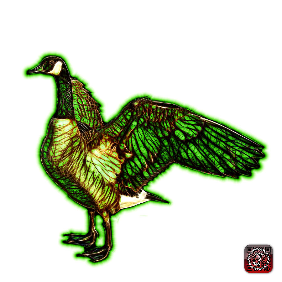 Green Canada Goose Pop Art - 7585 - WB Mixed Media by James Ahn