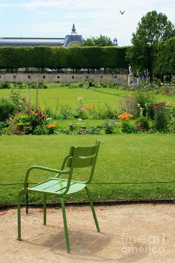 Green Chair in Paris Garden Photograph by Carol Groenen