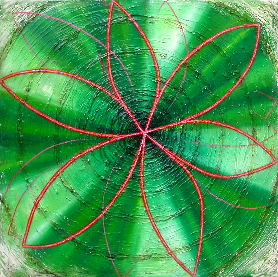 Green Chakra Painting by Anne Cameron Cutri