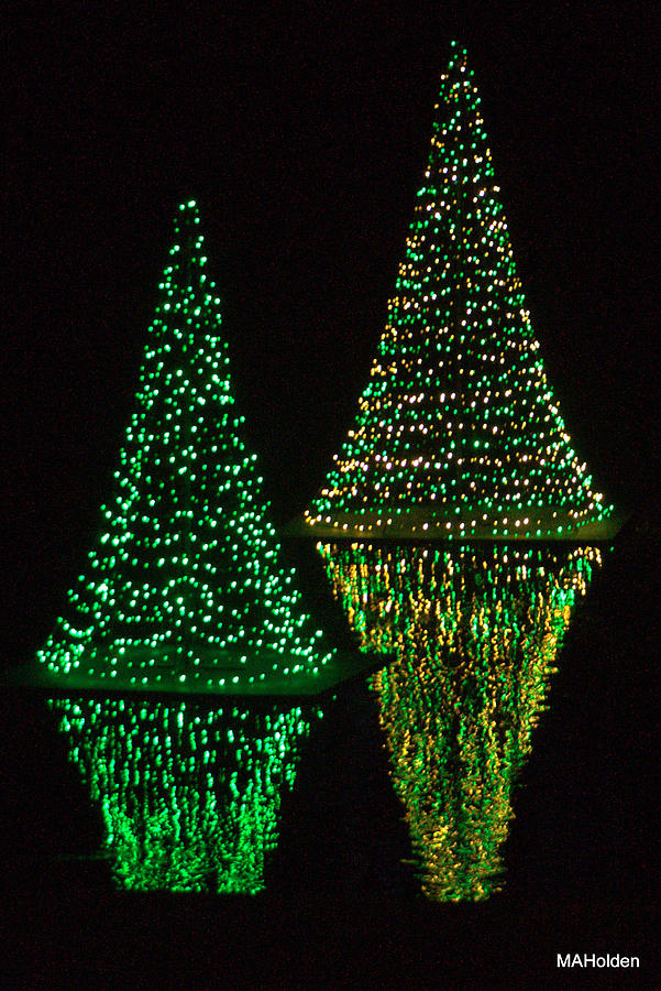 Green Christmas tree Lights Photograph by Mark Holden Fine Art America