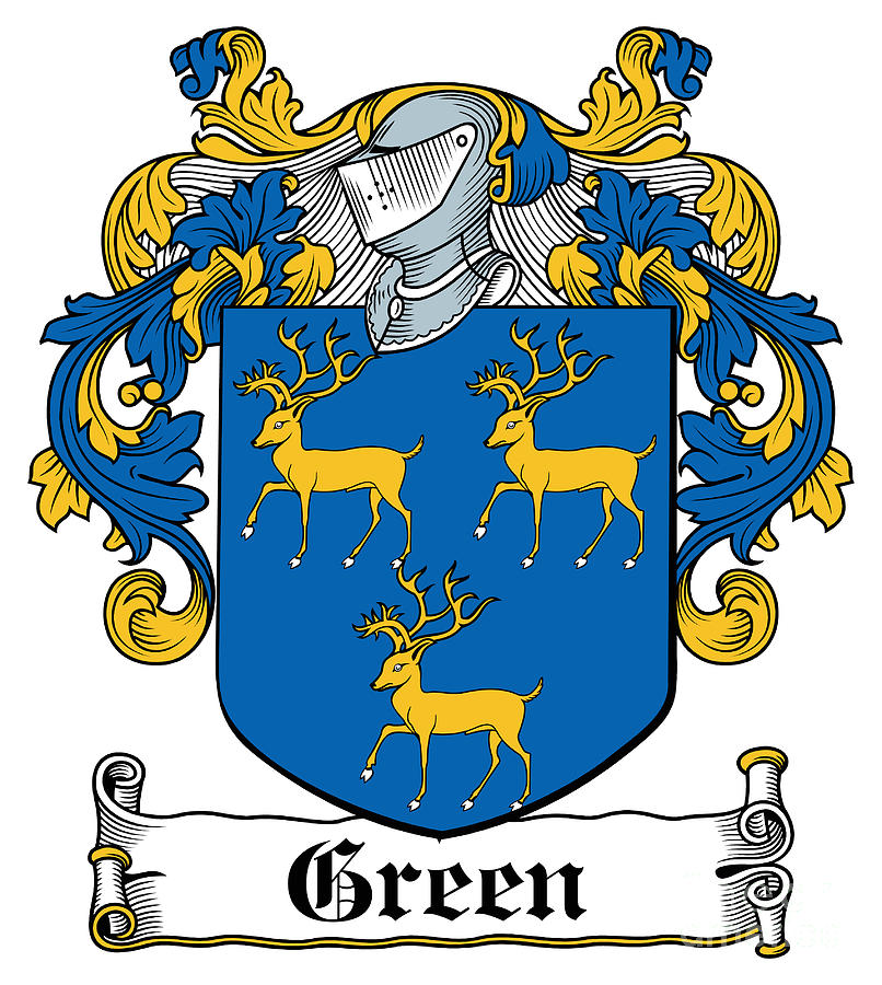 Green Digital Art - Green Coat of Arms Irish by Heraldry