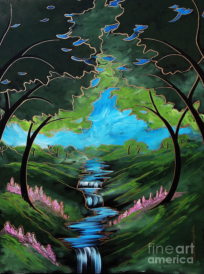Green Creek Painting by Steven Lebron Langston
