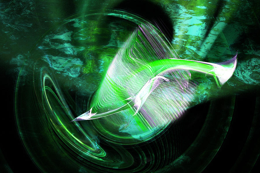 Green Dolphin Digital Art by Lisa Yount