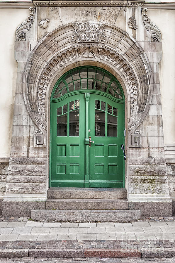 Architecture Photograph - Green Door Art Nouveau by Antony McAulay
