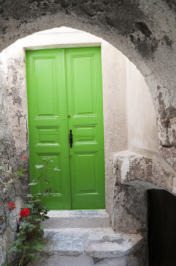 Green door in Emporio Photograph by Brenda Kean