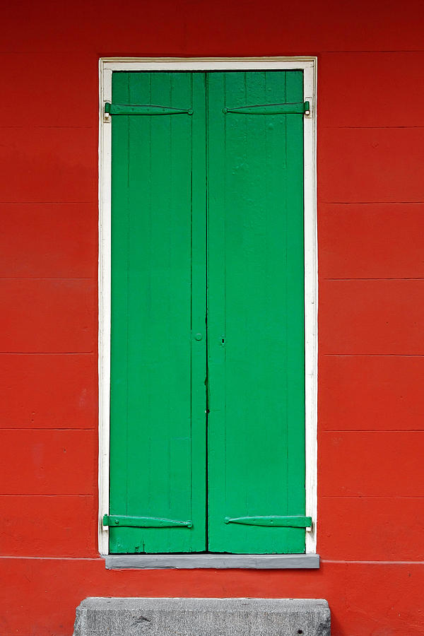 Architecture Photograph - Green Door in New Orleans by Alexandra Till