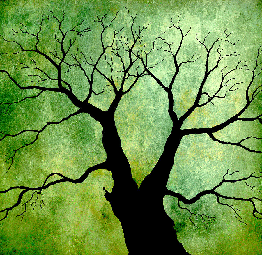 Tree Digital Art - Green Dusk by Brian Lyne