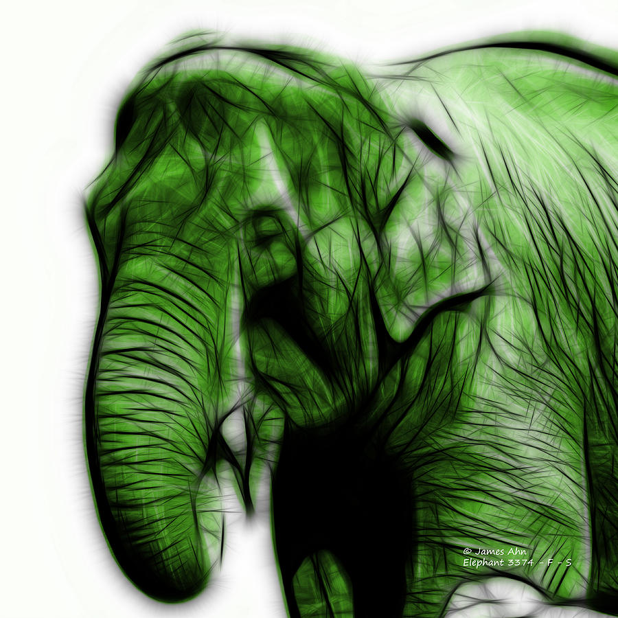 Green Elephant 3374 - F - S Digital Art by James Ahn