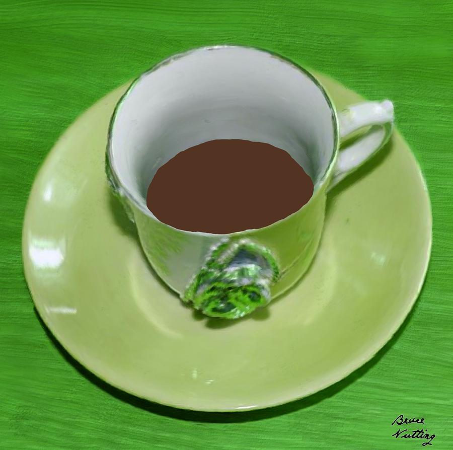 Green Eloquent Coffee Cup Painting by Bruce Nutting