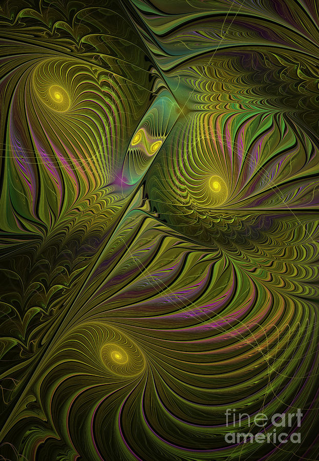 Fractal Digital Art - Green Envy by Deborah Benoit