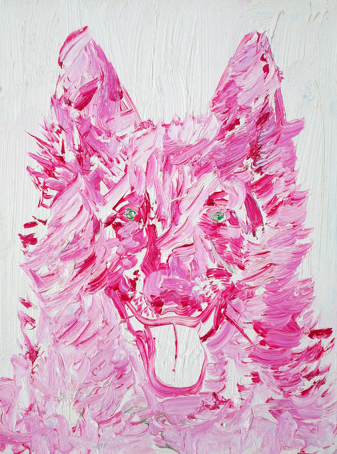 GREEN EYES DOG / oil portrait Painting by Fabrizio Cassetta