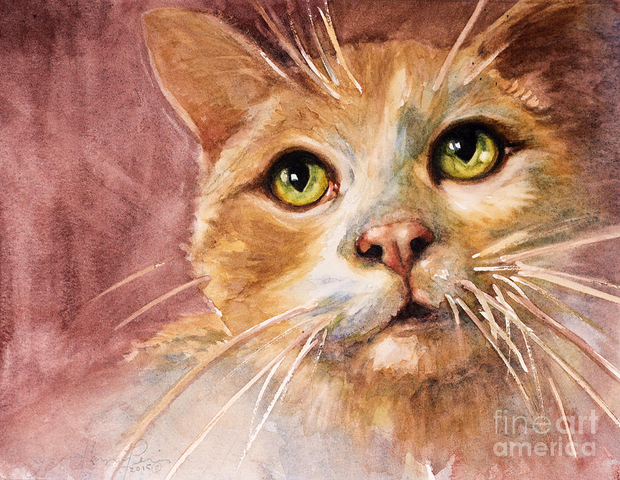 Green Eyes Painting by Judith Levins