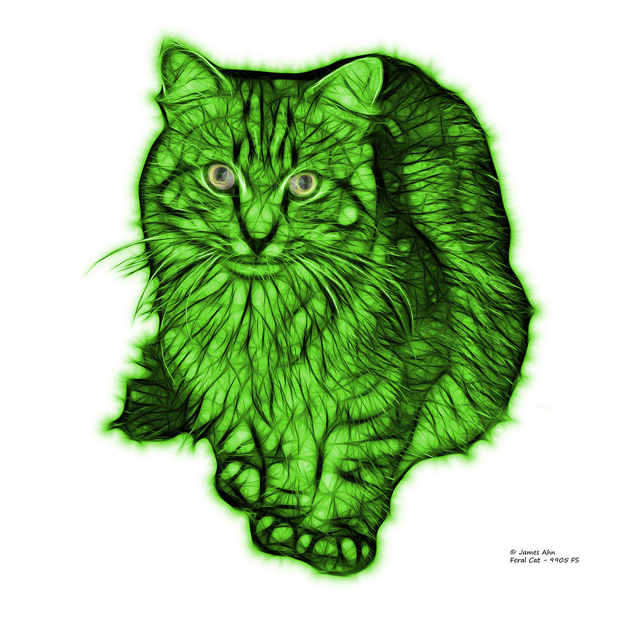 Green Feral Cat - 9905 FS Digital Art by James Ahn