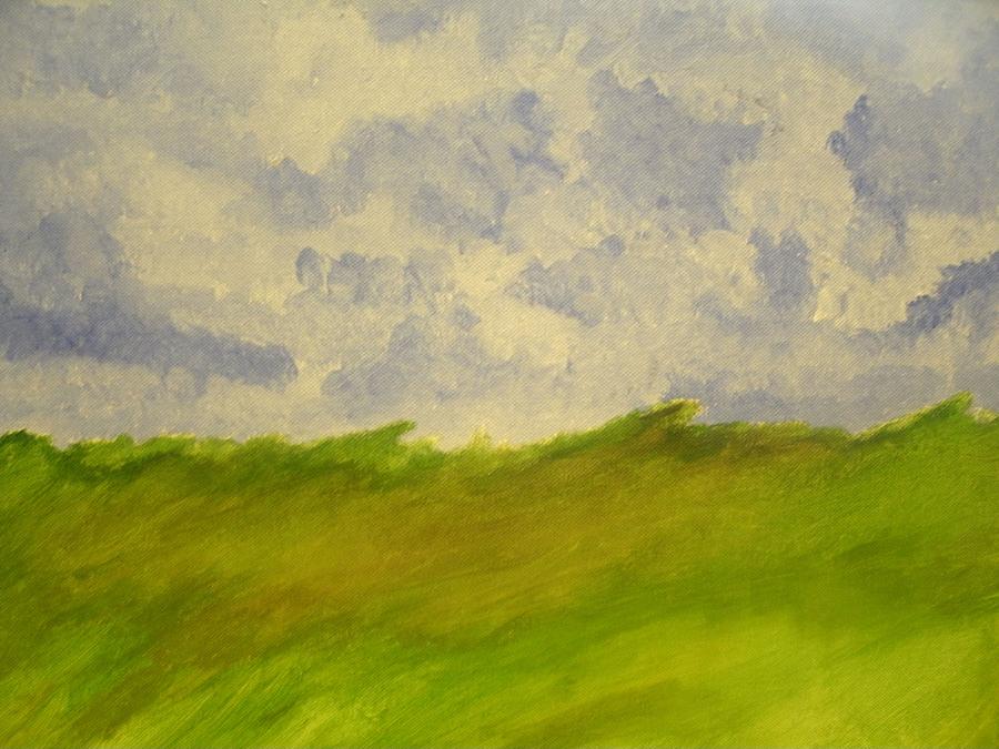 Green Field Painting by Samantha Lusby