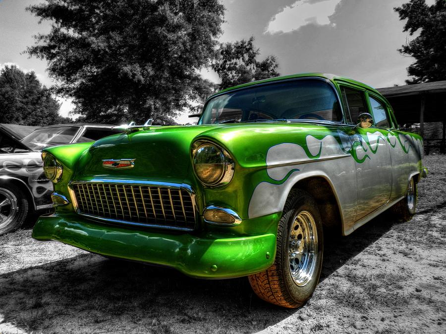Green Flame 55 Chevy 001 Photograph by Lance Vaughn