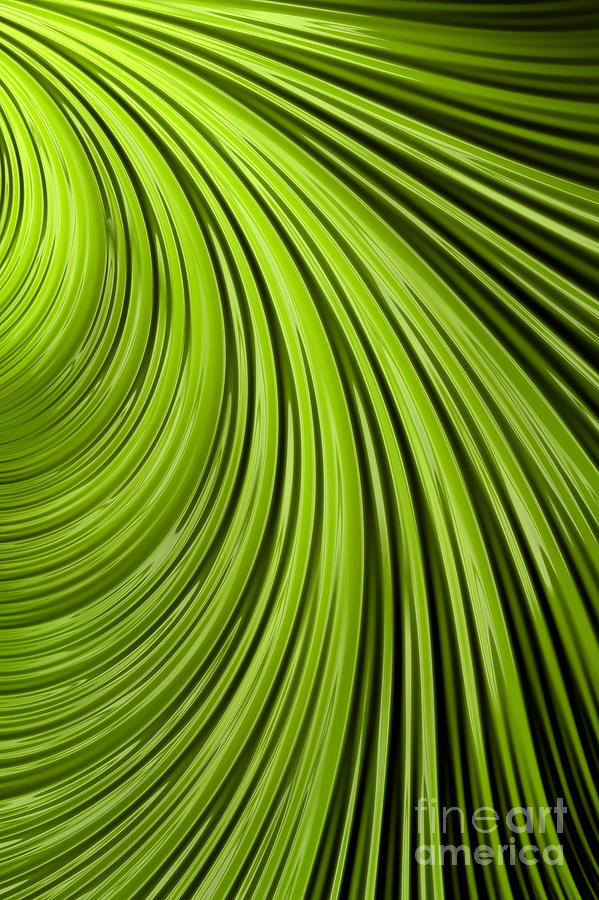 Space Digital Art - Green Flow Abstract by John Edwards