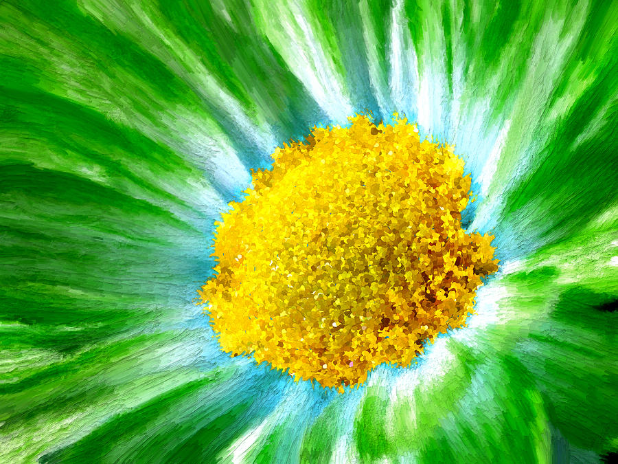Green Flower Macro Painting by Bruce Nutting